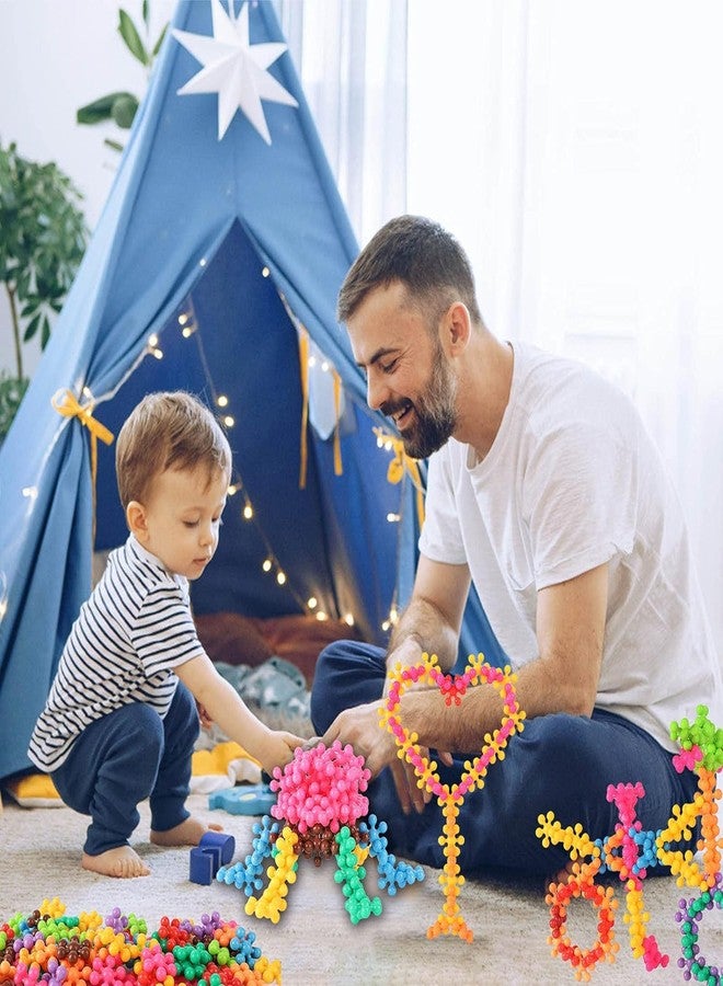 Zusaca Plum Building Blocks Toy, Cogs Toys for Kids, Plastic Building Discs Sets, Snowflake Toy with Storage Bag, Kids Educational Toys Play Resources, Safe Material (Random Color) (300 pc) - Image 4